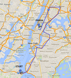 NYCM Marathon map 2014